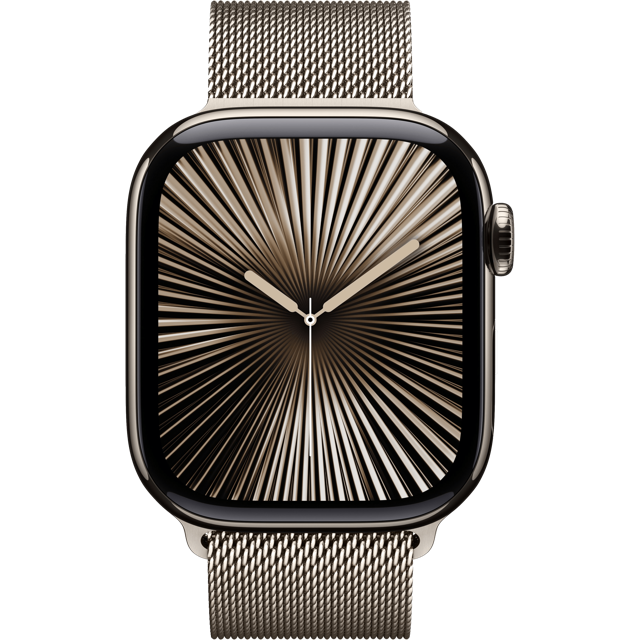 Apple Watch Series 10, 46 мм корпус из титана цвета натуральный титан, браслет миланская петля