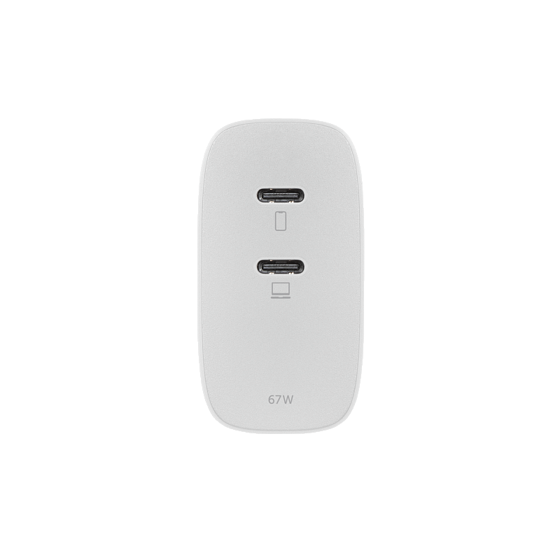 Сетевое зарядное устройство Native Union Fast GaN Charger 2 USB-C, PD, 67 Вт, белый