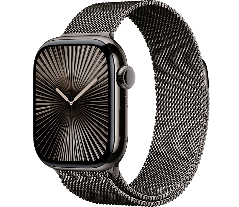 Apple Watch Series 10, 46 мм корпус из титана цвета темный титан, браслет миланская петля