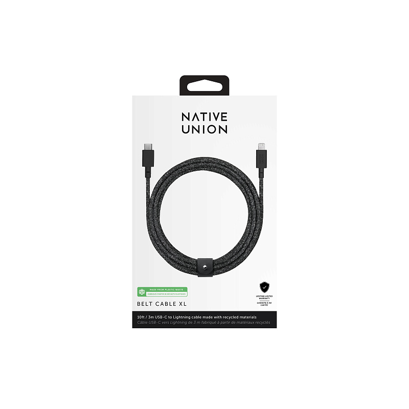 Кабель зарядный Native Union USB-C/LIGHTNING, 3м, чёрный космос