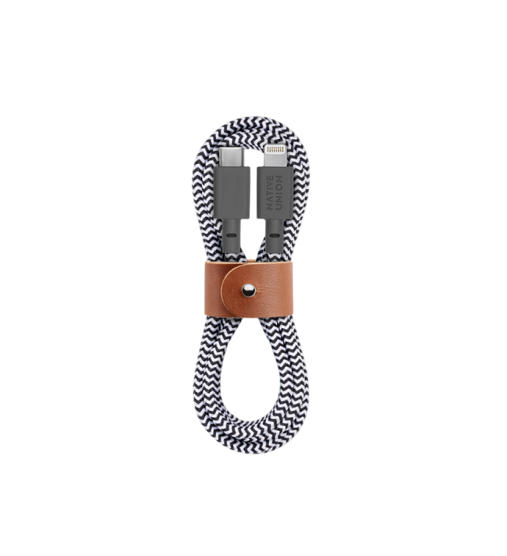 Кабель зарядный Native Union USB-C/LIGHTNING, 1,2м, зебра
